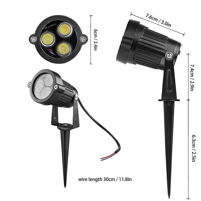 Lemonbest 2pcs LED Landscape Garden Wall Yard Path Pond Flood Spot Light Outdoor IP65 Decorative Lamp Cool White 12V - Image 5